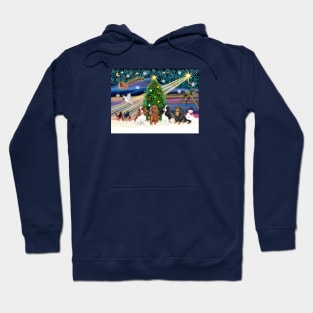 "Christmas Magic" with Four Cavalier King Charles Spaniels Hoodie